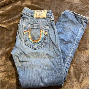 True Religion light wash skinny jean Sz 25